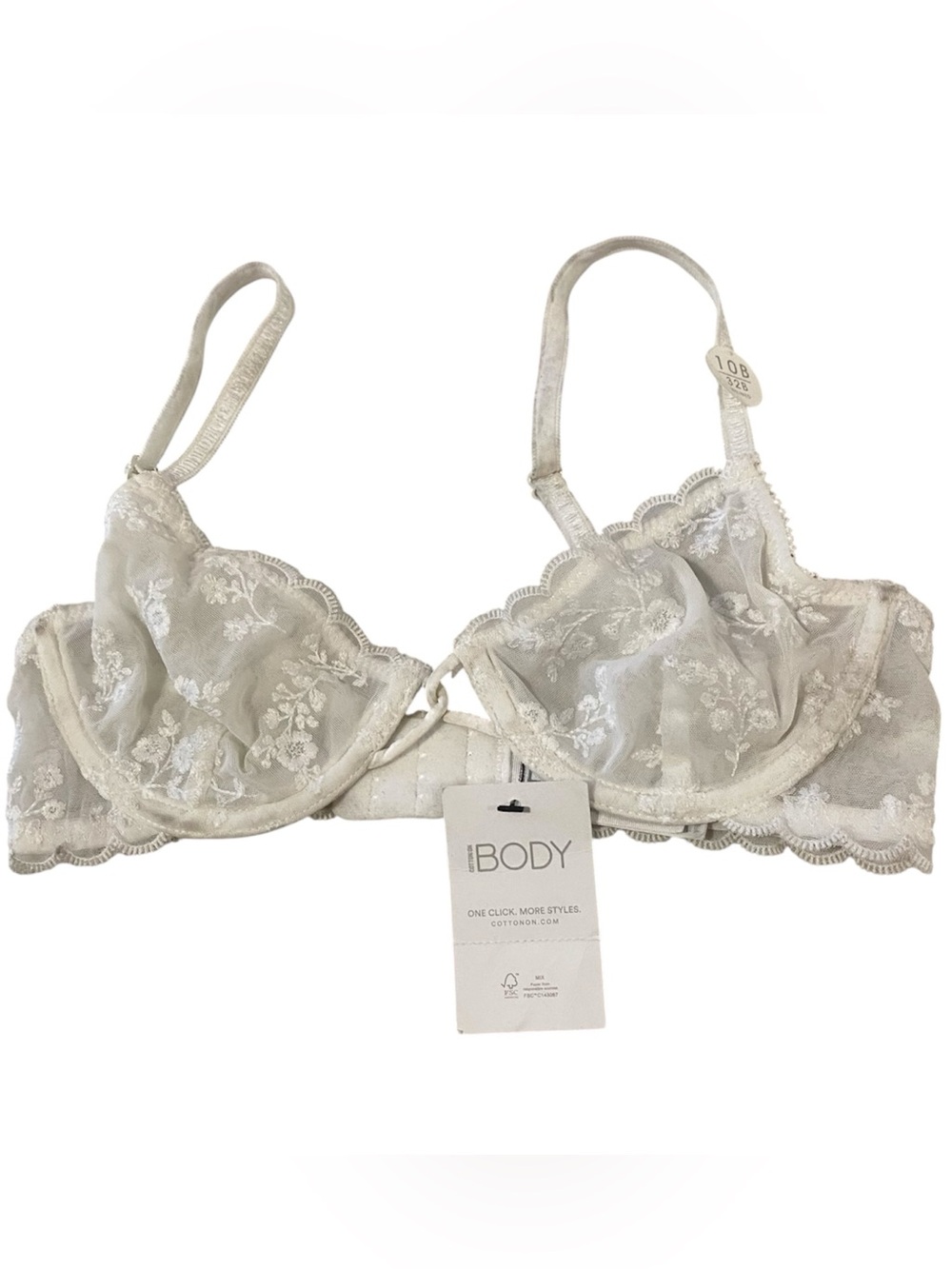 Cotton on Body white lace bra size 32b